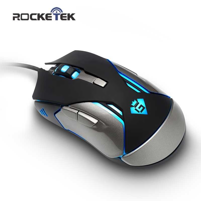

Мышь Rocketek GM01, USB, 6 кнопок, 2400 DPI, RGB-подсветка