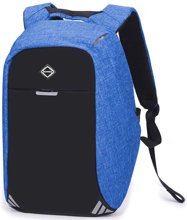 

Рюкзак антивор Bonro с USB 20 л голубой