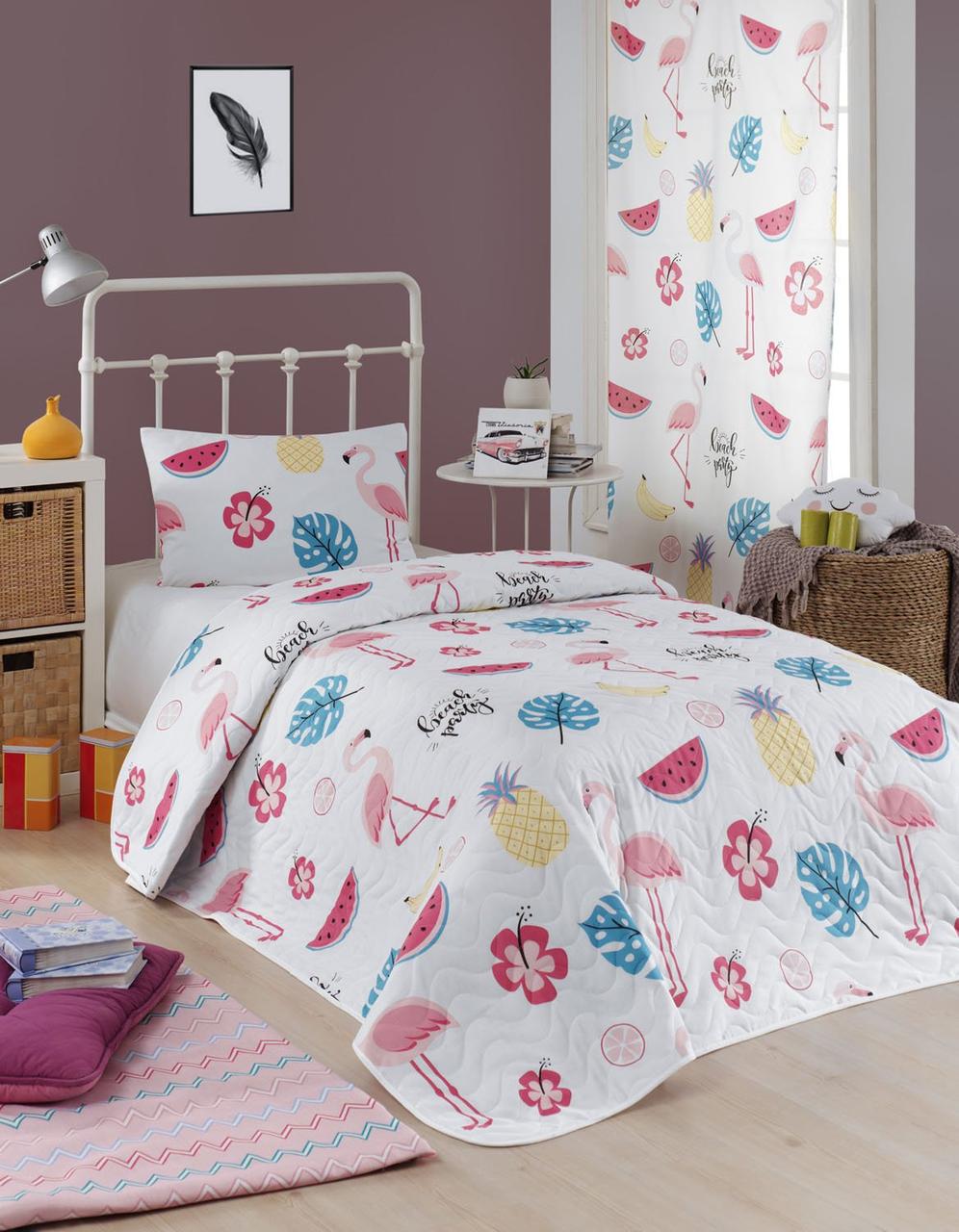 

Покрывало стеганное с наволочкой Eponj Home - Kokteyl beyaz белый 160*220