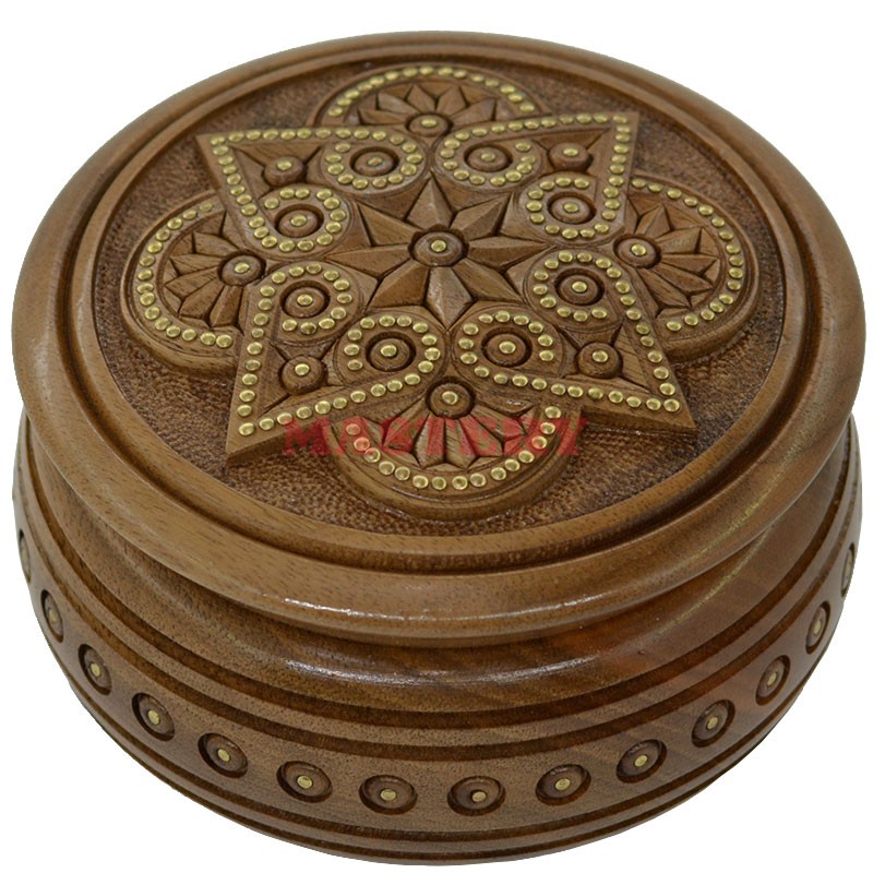 

Шкатулка круглая, резная 11 31660