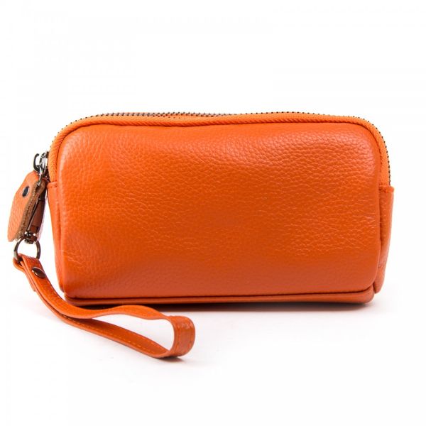 

Женская кожаная косметичка Cosmetic bag 6002-10 orange