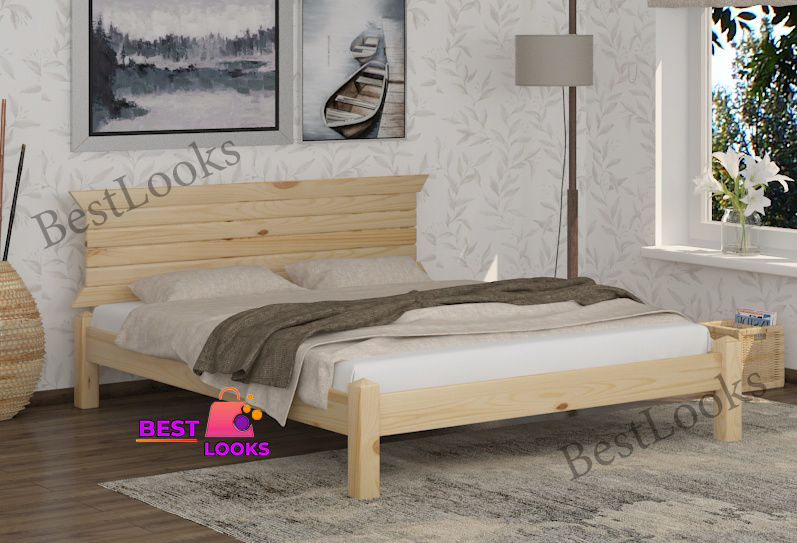 

Кровать деревянная двуспальная 180х200 Стелла Wellmebely сосна Бук Л6