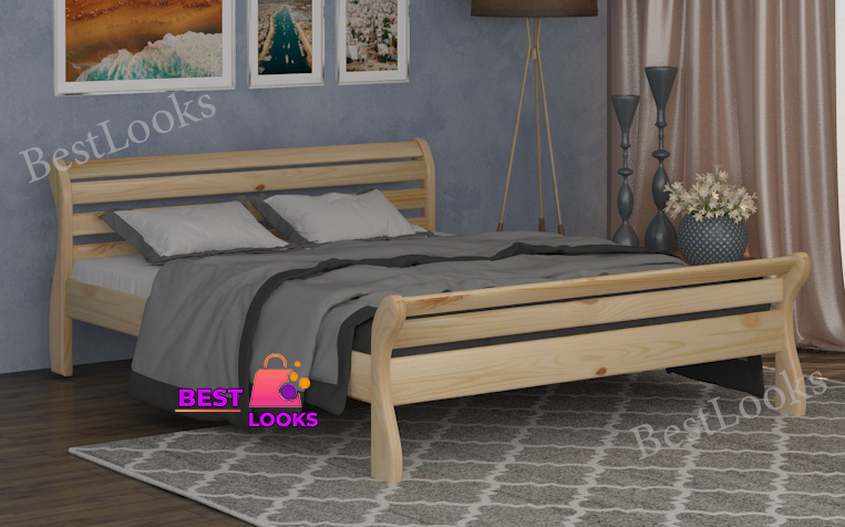 

Кровать деревянная двуспальная 180х190 Верона Wellmebely сосна Бук Л6