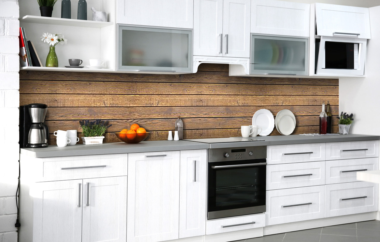 

Скинали на кухню Zatarga «Лесной сруб» 650х2500 мм виниловая 3Д наклейка кухонный фартук самоклеящаяся