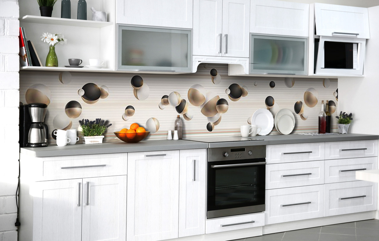 

Скинали на кухню Zatarga «Геометрическое трио» 600х2500 мм виниловая 3Д наклейка кухонный фартук самоклеящаяся