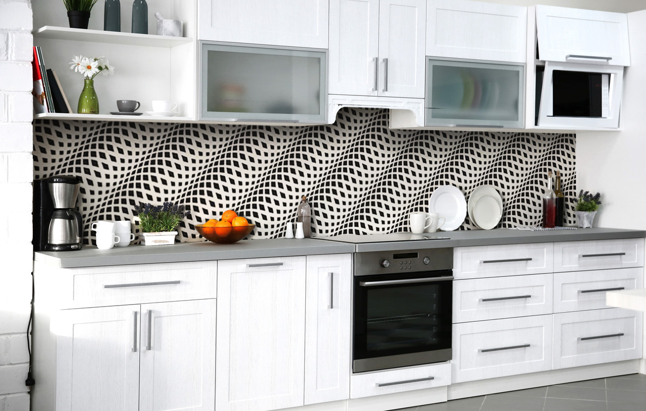 

Скинали на кухню Zatarga «Объёмное сплетение» 650х2500 мм виниловая 3Д наклейка кухонный фартук самоклеящаяся