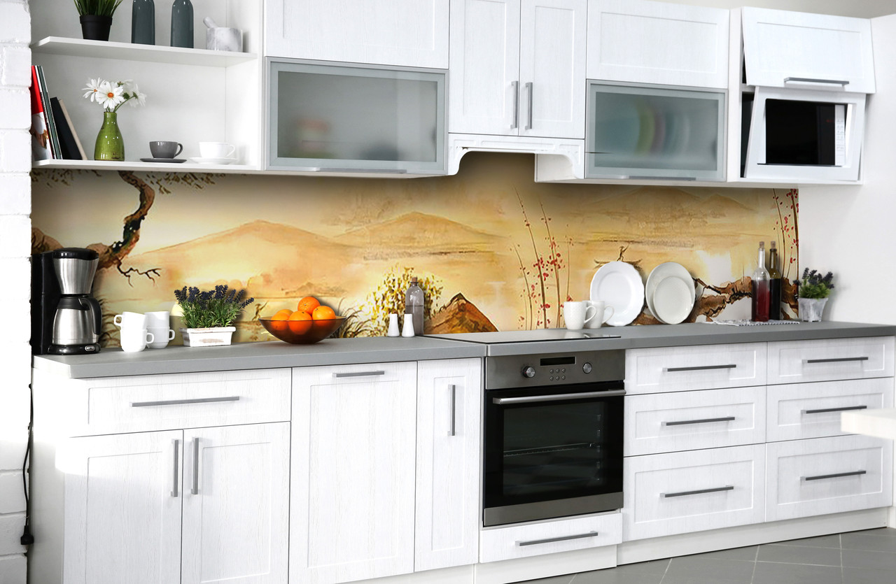 

Скинали на кухню Zatarga «Зыбучие пески» 600х3000 мм виниловая 3Д наклейка кухонный фартук самоклеящаяся