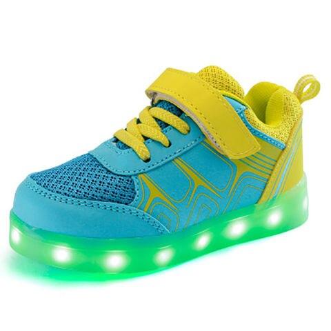 

Кроссовки светящиеся детские Sky/Yellow д. 35