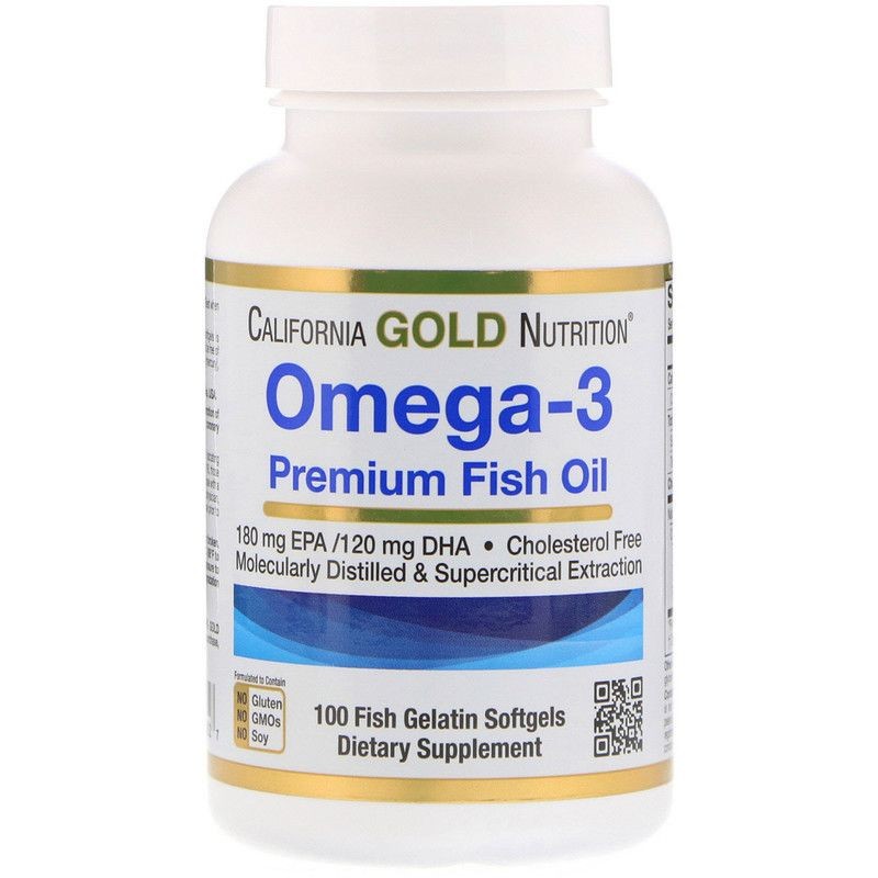 

Рыбий жир California Gold Nutrition Омега 3 100 шт