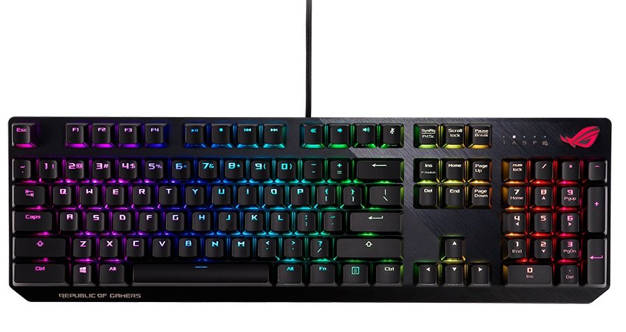 

Клавиатура игровая ASUS ROG Strix Scope USB Cherry MX Red Silent RGB Red Ru