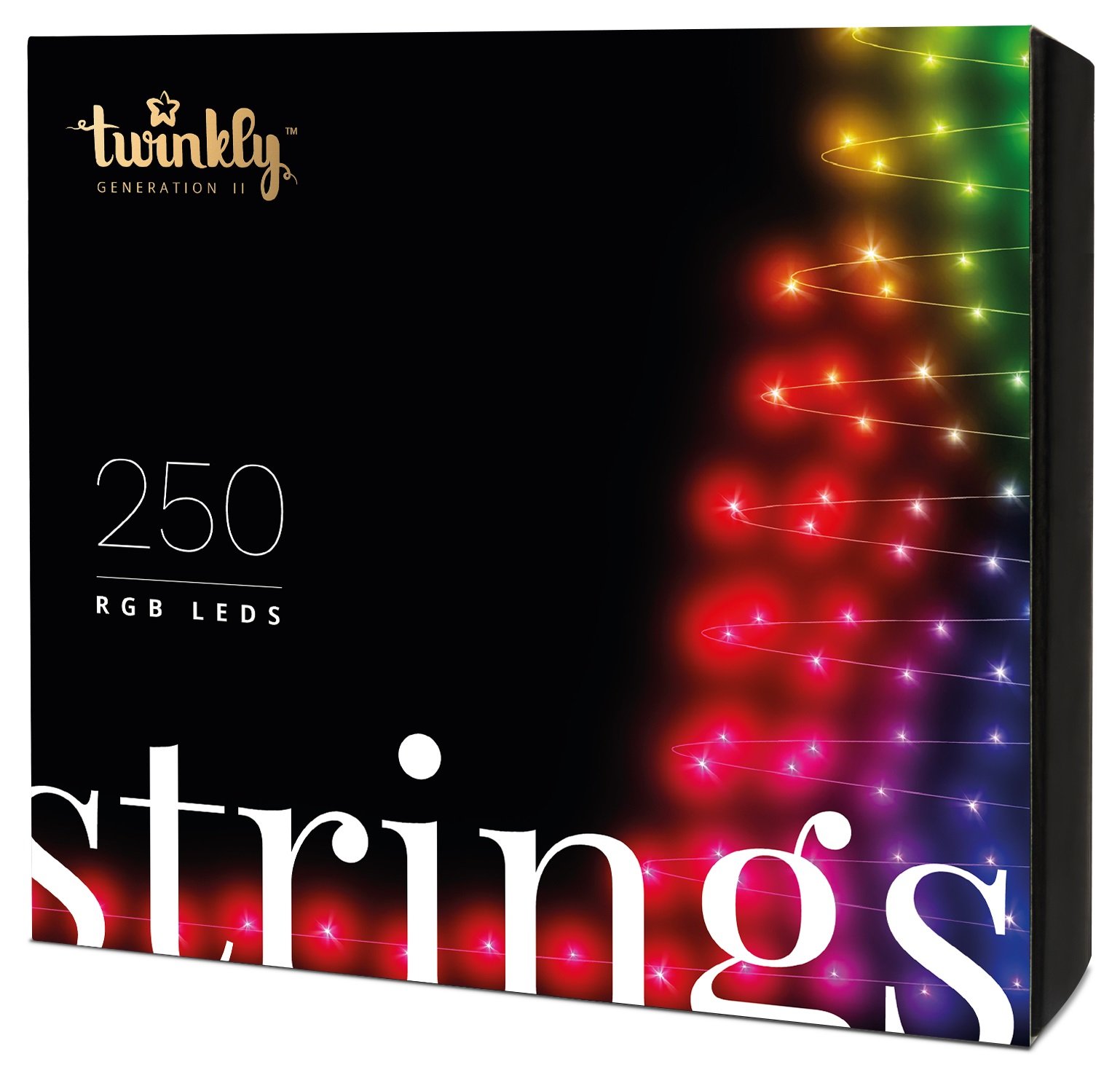 

Twinkly Smart LED ГирляндаTwinkly Strings RGB 250, BT+Wi-Fi, Gen II, IP44, кабель черный