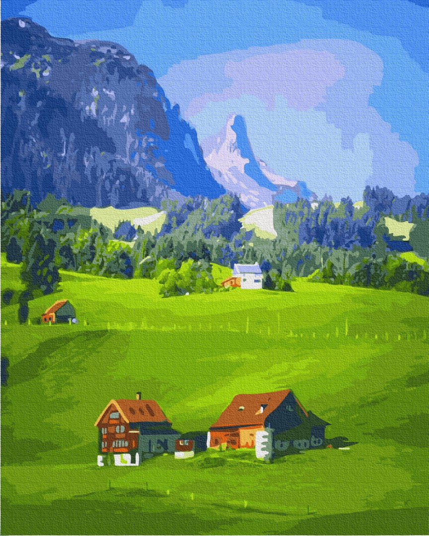 

Картина по номерам - Деревушка в горах Brushme 40*50см. (GX31176)