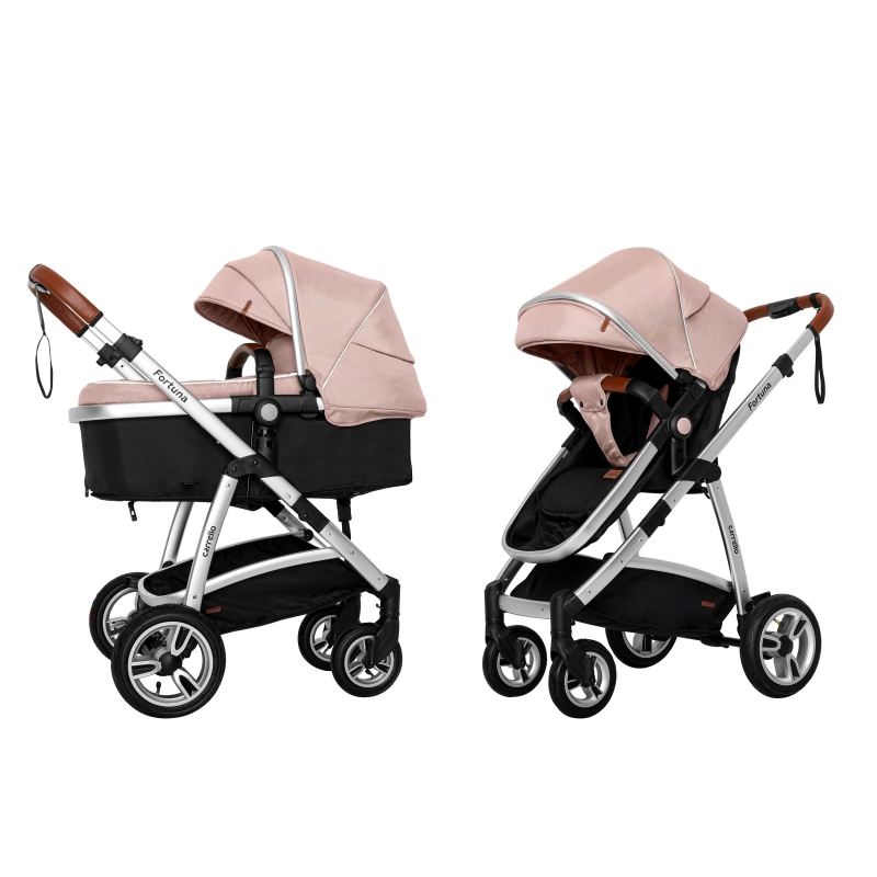 

Коляска универсальная CARRELLO Fortuna Carrello CRL-9001/1 Coral Pink 2в1 c матрасом +дождевик L Розовый CRL-9001/1(T) CoralPink