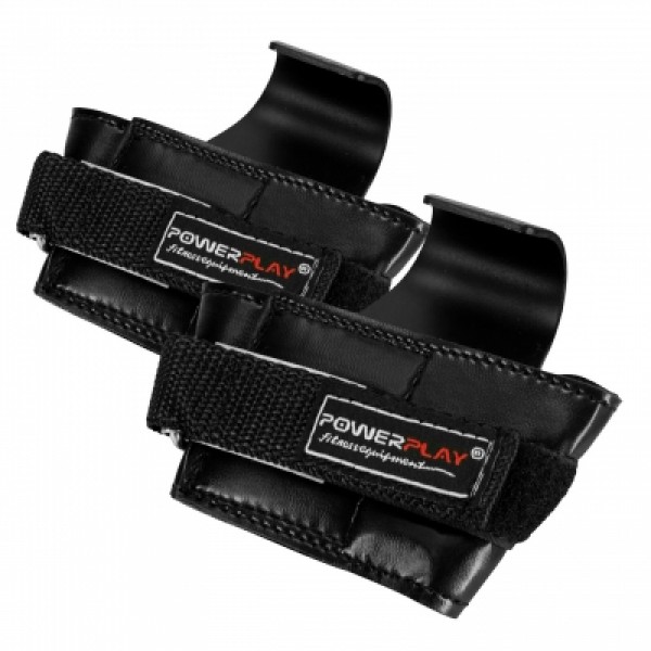 

Крюки для тяги на запястья PowerPlay 7055 для занятий культуризмом пауэрлифтингом Черные
