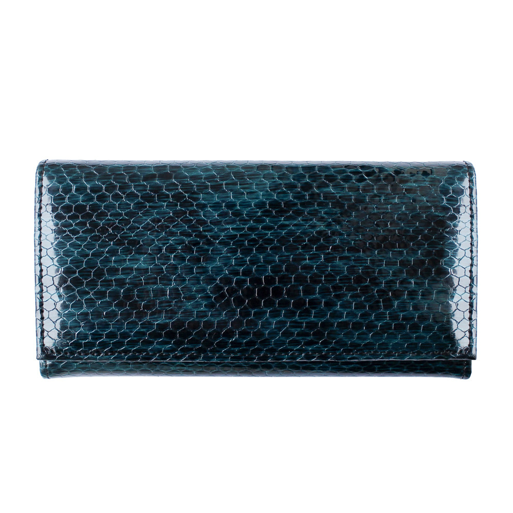 

Кошелёк женский натуральная лаковая кожа ALORI, изумрудный KO-02-4/2 Green/Black