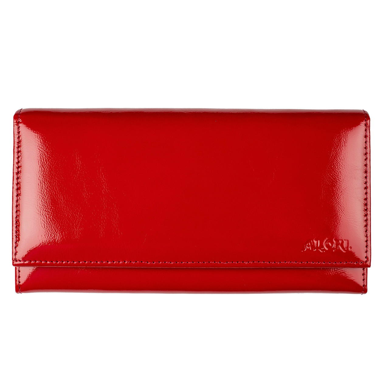 

Кошелёк женский натуральная гладкая лаковая кожа ALORI, красный КО-02-2 Red