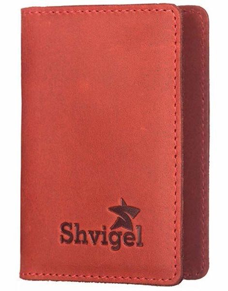 

Кожаная кредитница SHVIGEL 15305 Красный
