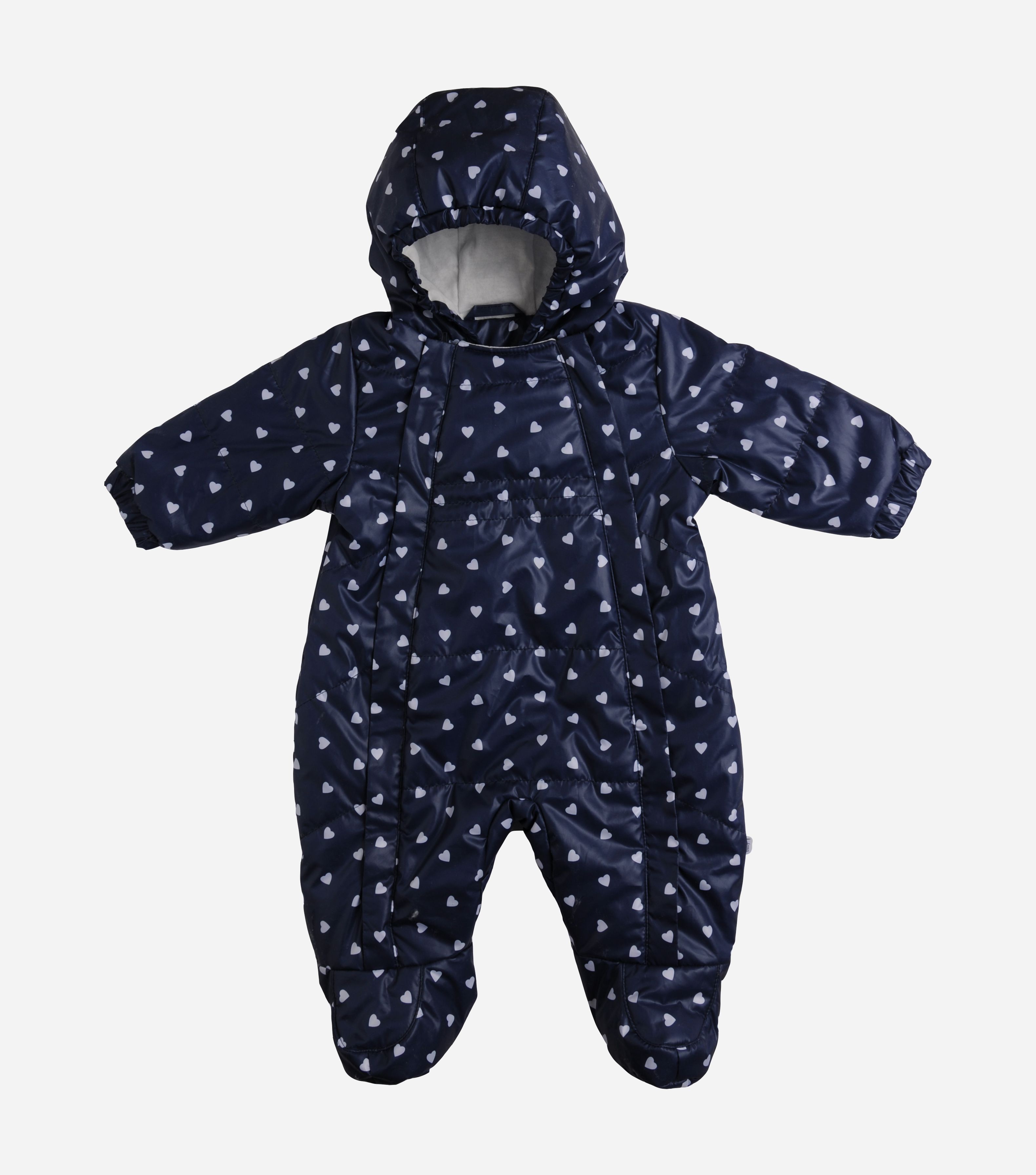 

Демисезонный комбинезон Garden Baby 101033-36/32 68 см Синий/Сердечки белые
