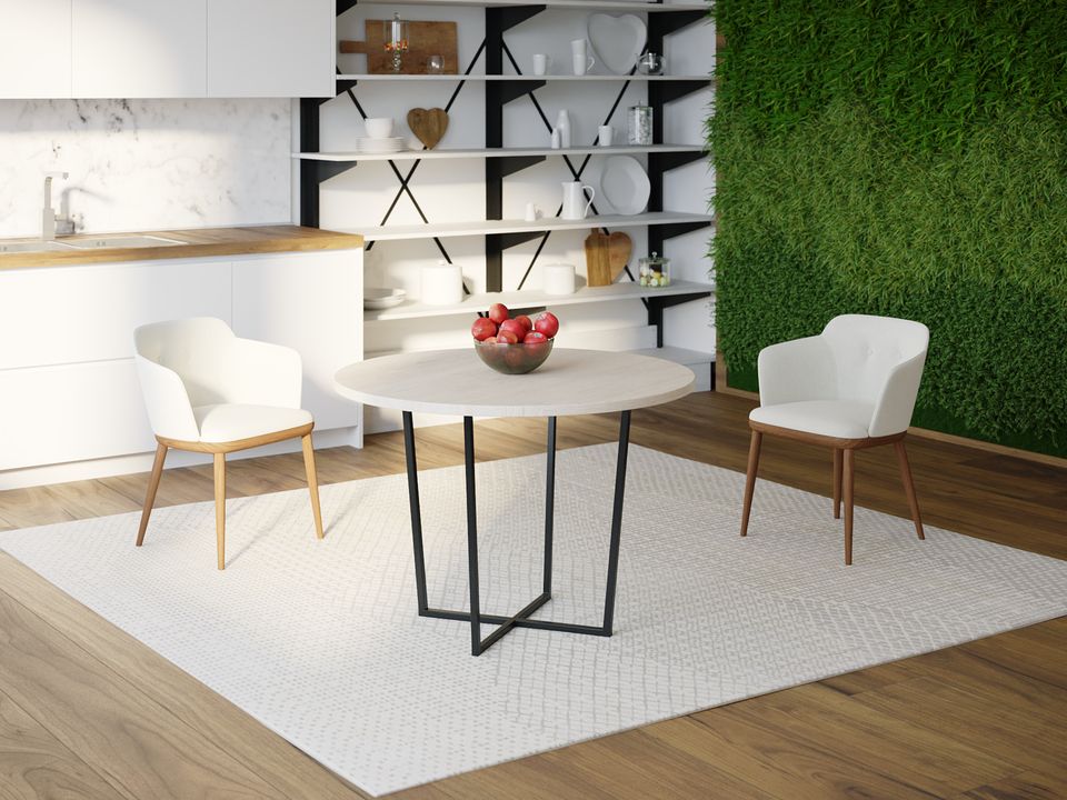 

Обеденный стол Skandi Wood SW085 Дакота Круглый ⌀ 100 см МДФ+Шпон Дуб Белый