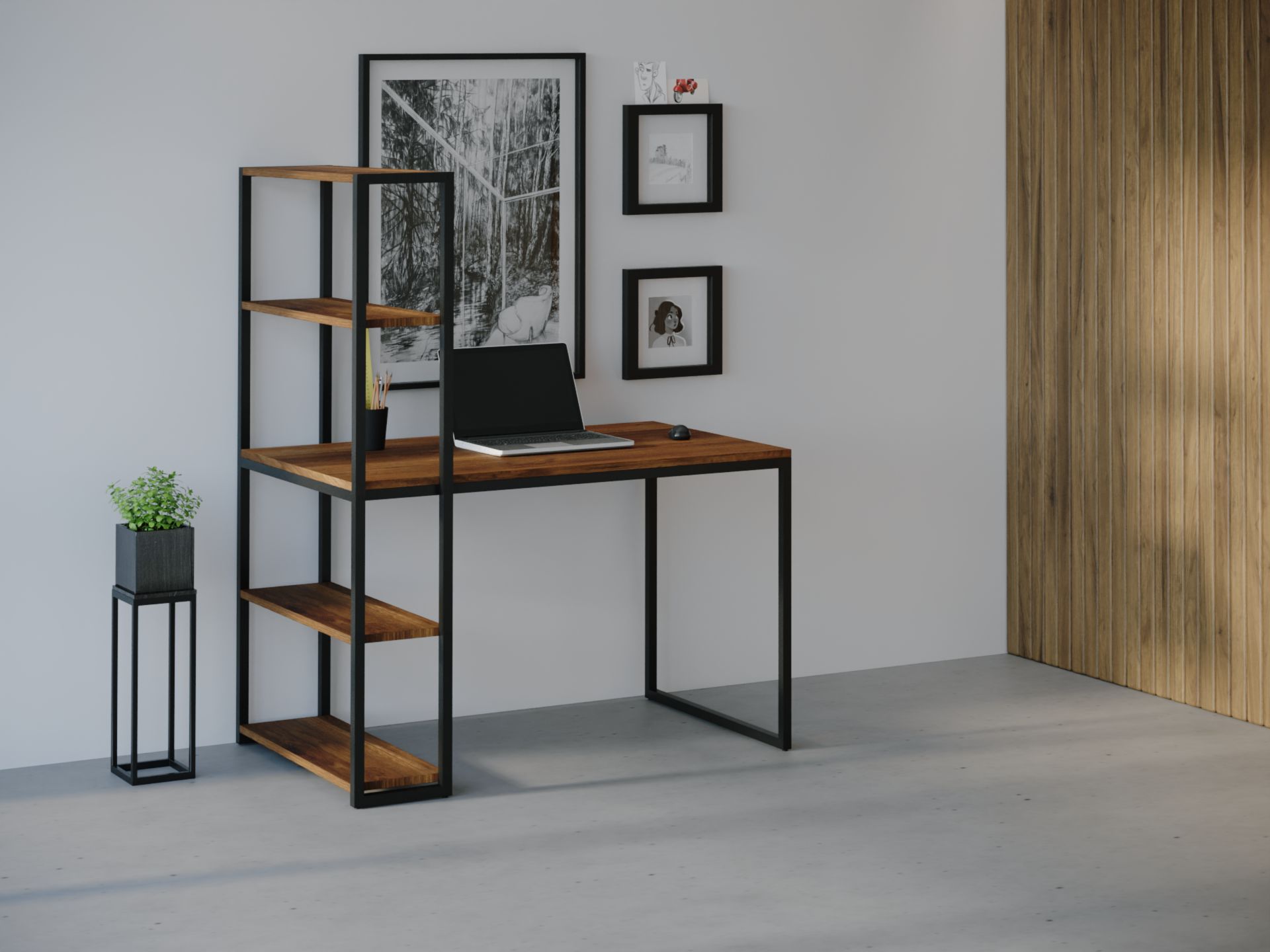 

Компьютерный стол HYGGE HG021 Ліструп 120 х 80 х 75 см ДСП Дуб Ореховый