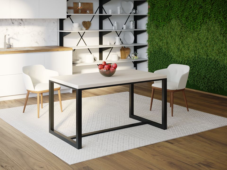 

Обеденный стол Skandi Wood SW104 Довер 150 х 80 х 75 см МДФ+Шпон Дуб Белый