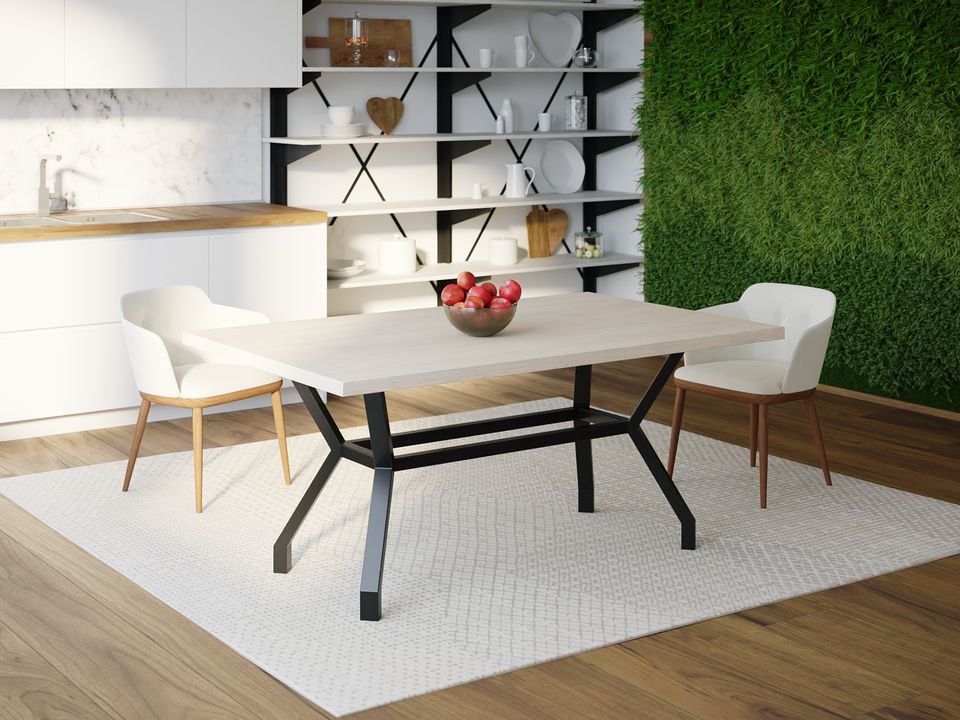

Обеденный стол Skandi Wood SW100 Гэмпшир 180 х 80 х 75 см МДФ+Шпон Дуб Белый