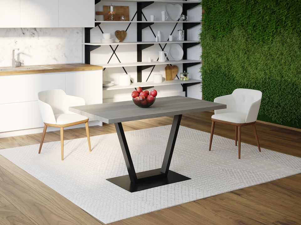 

Обеденный стол Skandi Wood SW057 Мэн 120 х 80 х 75 см МДФ+Шпон Дуб Темно-Cерый