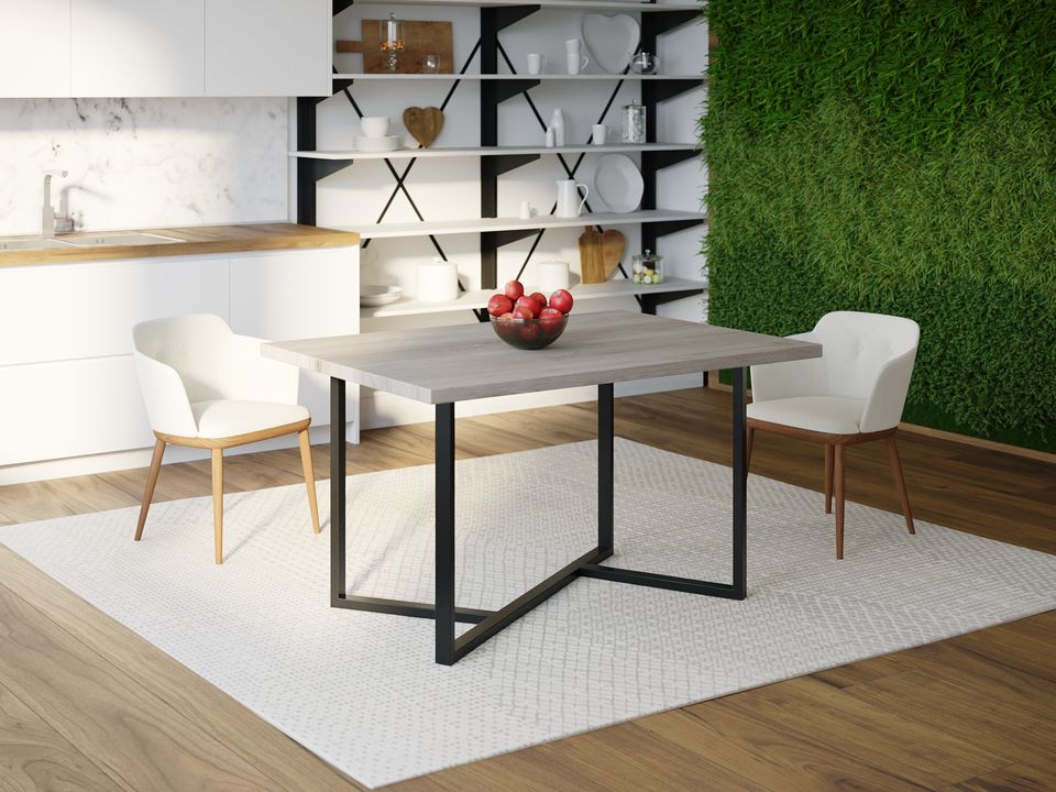 

Обеденный стол Skandi Wood SW038 Аляска 120 х 80 х 75 см МДФ+Шпон Дуб Серый
