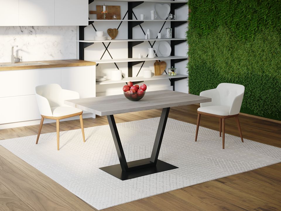 

Обеденный стол Skandi Wood SW057 Мэн 120 х 80 х 75 см МДФ+Шпон Дуб Серый