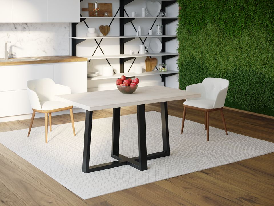 

Обеденный стол Skandi Wood SW058 Пирр 135 х 80 х 75 см МДФ+Шпон Дуб Белый