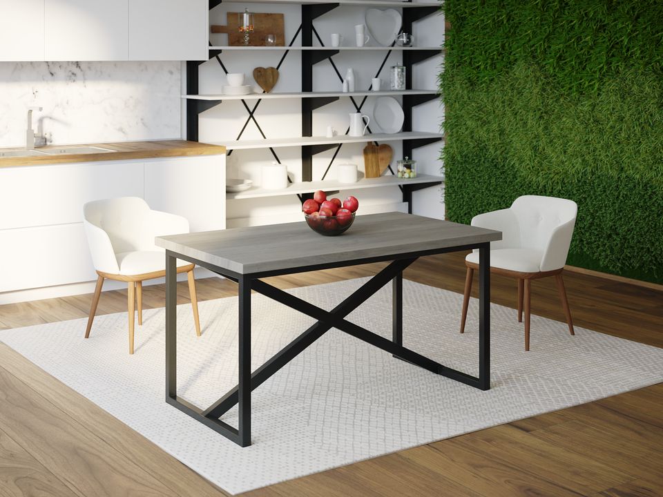 

Обеденный стол Skandi Wood SW082 Оклахома-сити 150 х 80 х 75 см МДФ+Шпон Дуб Темно-Cерый