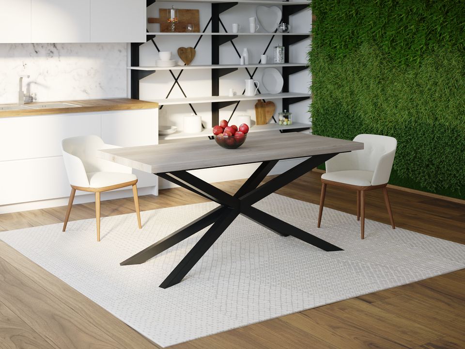 

Обеденный стол Skandi Wood SW037 Айова 150 х 80 х 75 см МДФ+Шпон Дуб Серый