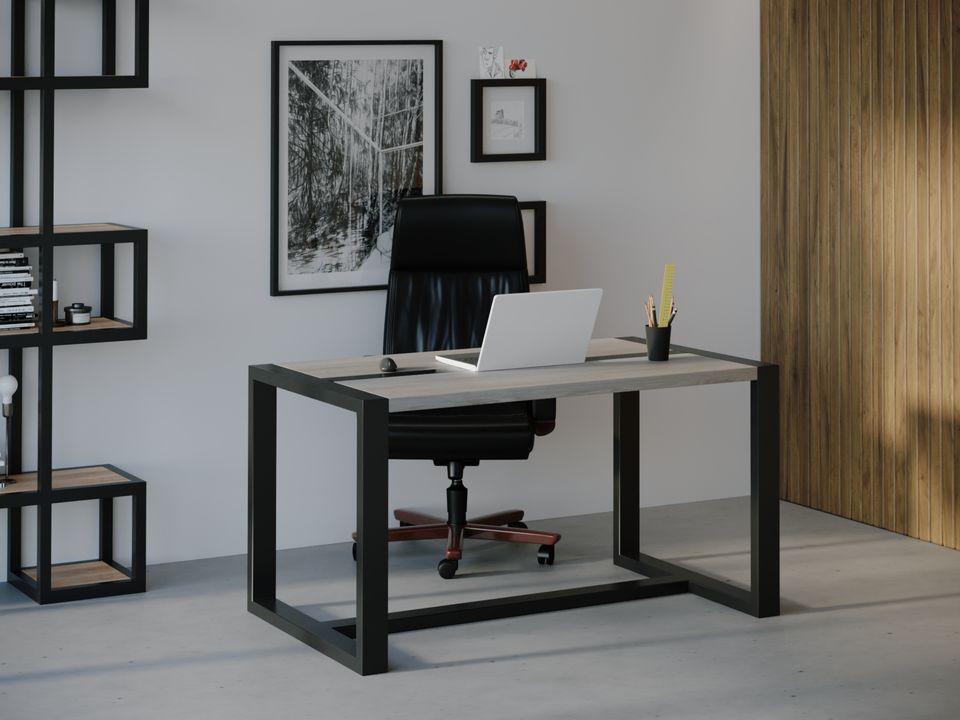 

Компьютерный стол Skandi Wood SW044 Вашингтон 120 х 80 х 75 см МДФ+Шпон Дуб Серый