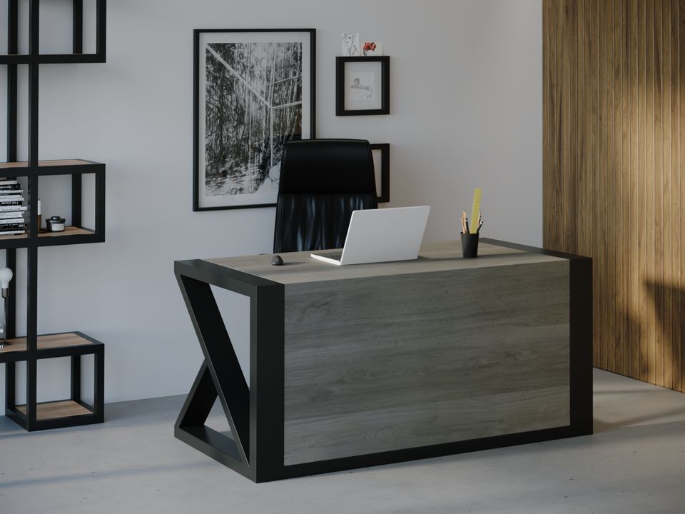 

Компьютерный стол Skandi Wood SW115 Оклахома 120 х 80 х 75 см МДФ+Шпон Дуб Темно-Cерый