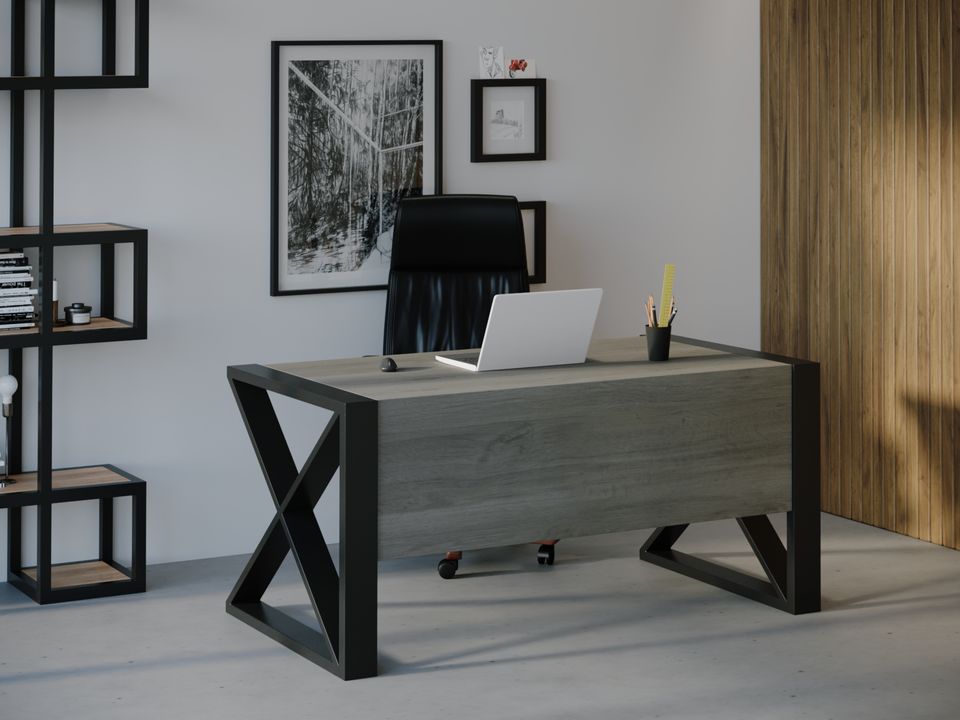 

Компьютерный стол Skandi Wood SW109 Миннесота 180 х 80 х 75 см МДФ+Шпон Дуб Темно-Cерый