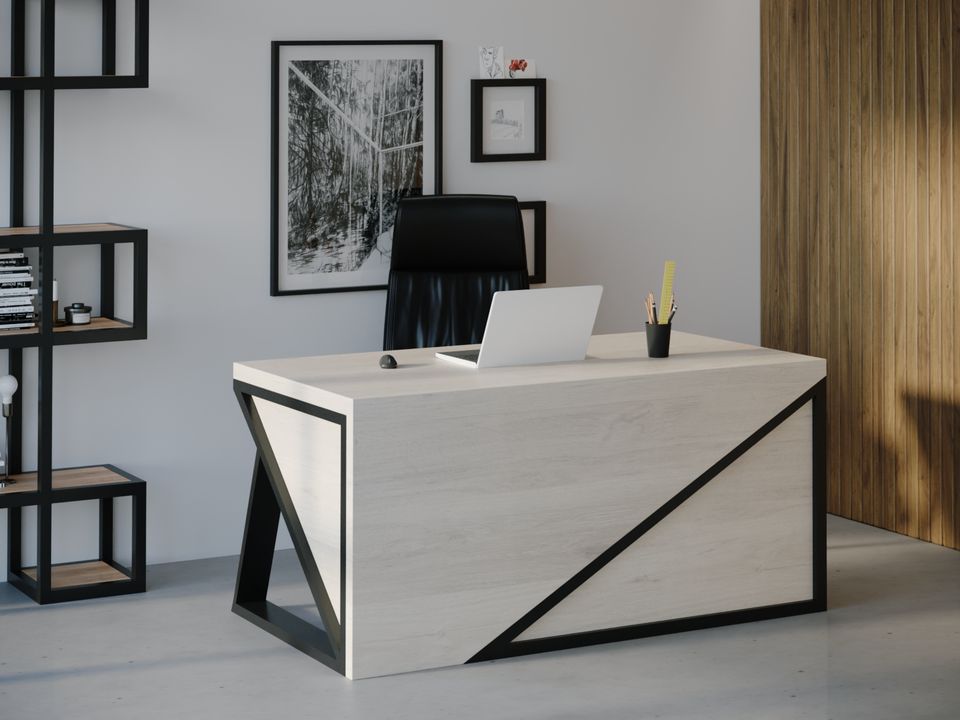 

Компьютерный стол Skandi Wood SW108 Канзас 150 х 80 х 75 см МДФ+Шпон Дуб Белый