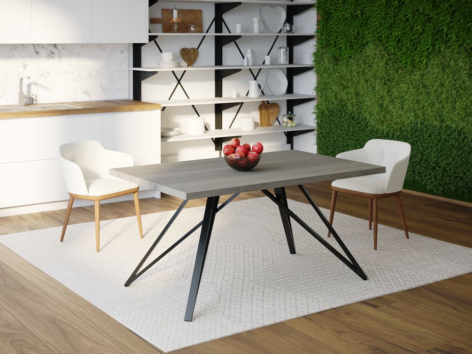 

Обеденный стол Skandi Wood SW065 Орегон 200 х 80 х 75 см МДФ+Шпон Дуб Темно-Cерый
