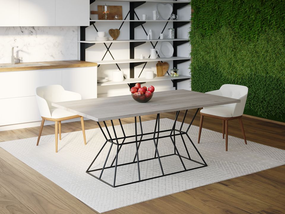 

Обеденный стол Skandi Wood SW077 Олбани 150 х 80 х 75 см МДФ+Шпон Дуб Серый
