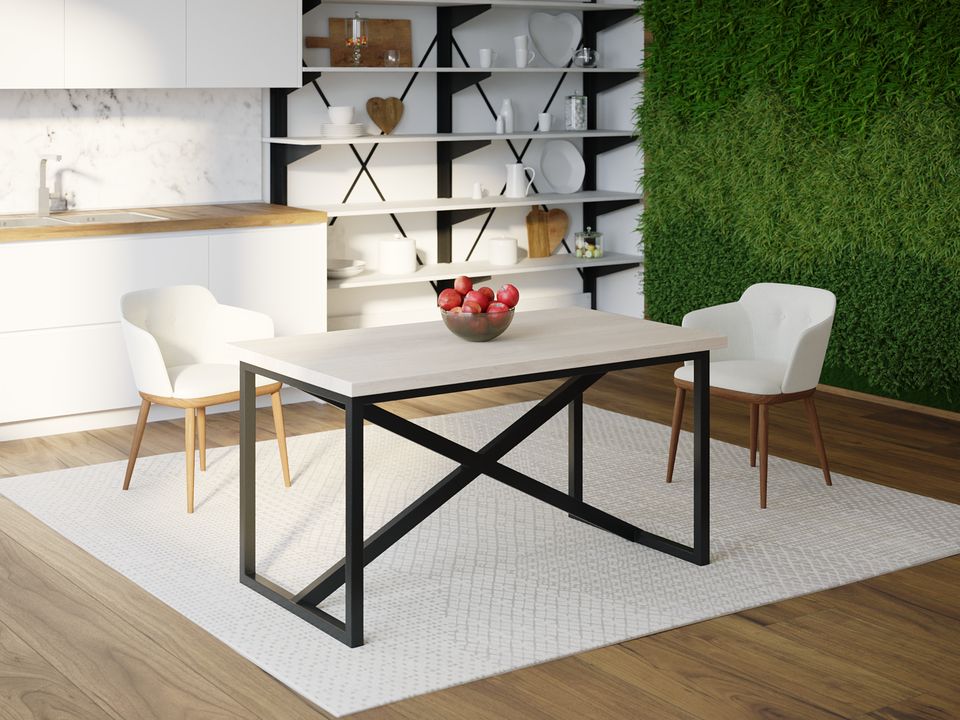 

Обеденный стол Skandi Wood SW082 Оклахома-сити 150 х 80 х 75 см МДФ+Шпон Дуб Белый