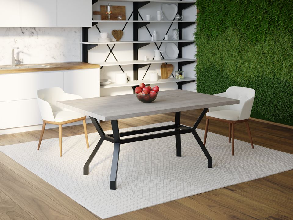 

Обеденный стол Skandi Wood SW100 Гэмпшир 150 х 80 х 75 см МДФ+Шпон Дуб Серый
