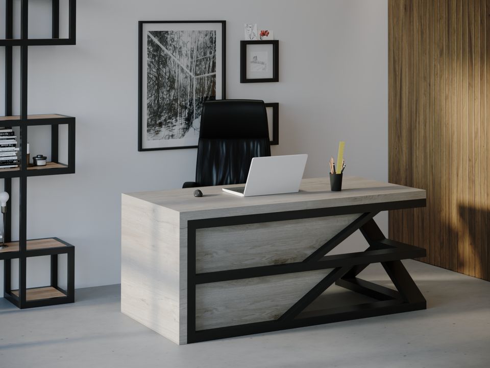 

Компьютерный стол Skandi Wood SW113 Небраска 120 х 80 х 75 см МДФ+Шпон Дуб Серый