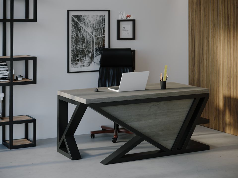 

Компьютерный стол Skandi Wood SW118 Юта 120 х 80 х 75 см МДФ+Шпон Дуб Темно-Cерый