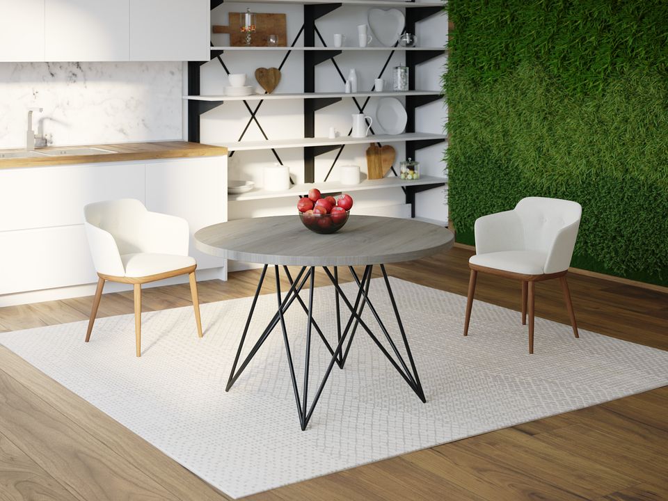 

Обеденный стол Skandi Wood SW089 Теннесси Круглый ⌀ 90 см МДФ+Шпон Дуб Темно-Cерый