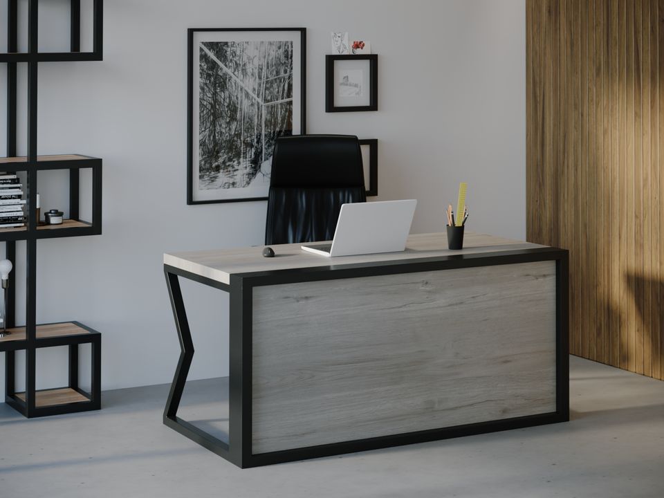 

Компьютерный стол Skandi Wood SW111 Миссури 180 х 80 х 75 см МДФ+Шпон Дуб Серый
