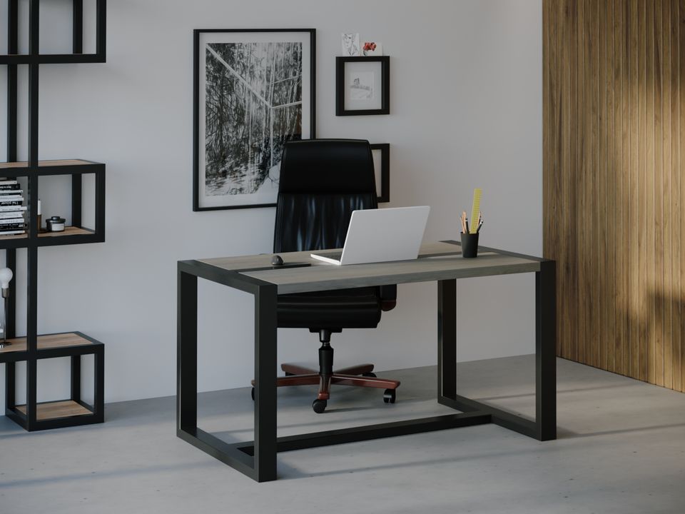 

Компьютерный стол Skandi Wood SW044 Вашингтон 150 х 80 х 75 см МДФ+Шпон Дуб Темно-Cерый