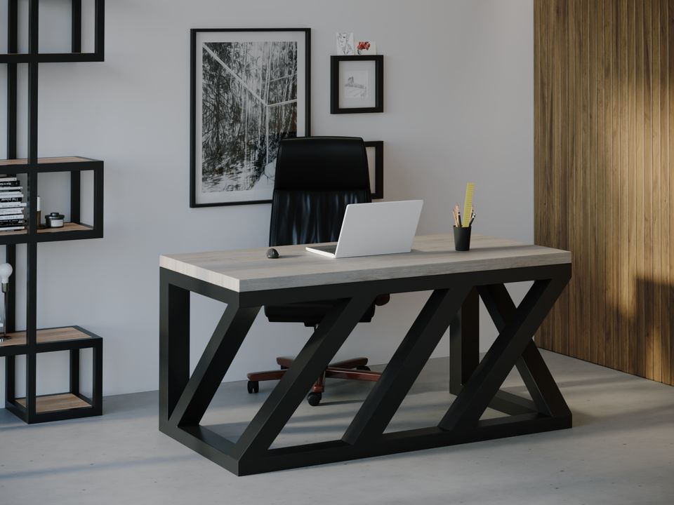 

Компьютерный стол Skandi Wood SW105 Виргиния 150 х 80 х 75 см МДФ+Шпон Дуб Серый