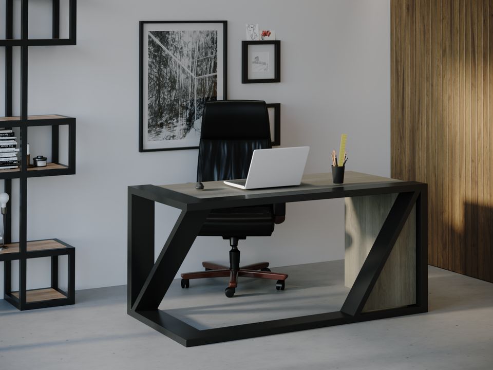 

Компьютерный стол Skandi Wood SW106 Гавайи 135 х 80 х 75 см МДФ+Шпон Дуб Темно-Cерый