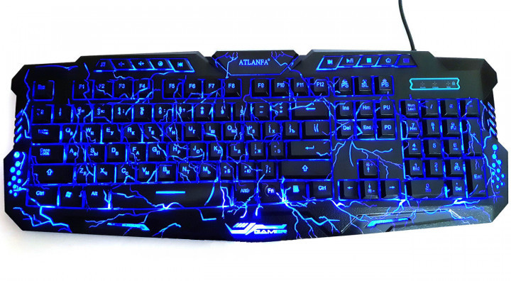 

Клавиатура с RGB подсветкой, молниями Atlanfa M200L