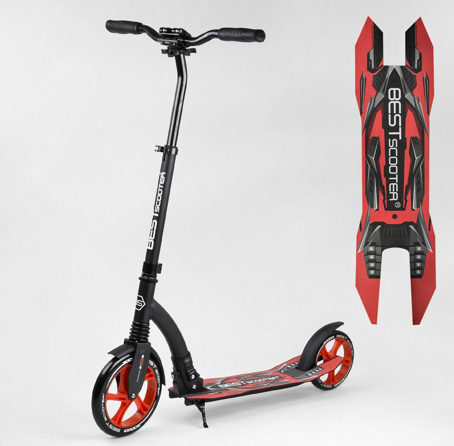 

Двухколесный самокат Best Scooter 40860 Складной амортизационный блок Красный