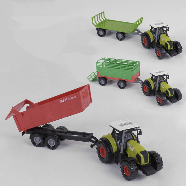 

Набор тракторов с прицепами Farm Truck Set детский игрушечный со звуками и светом 3 штуки Зеленый (r57656)